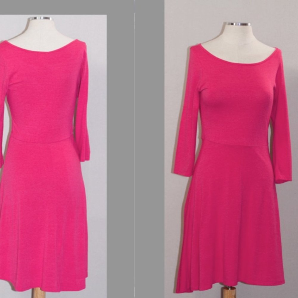 Pink Cotton Long Sleeve Dress